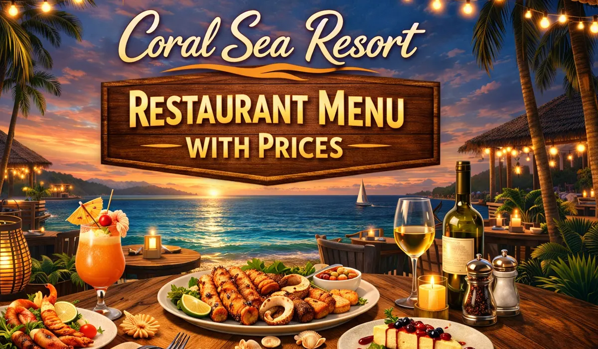 Coral Sea Resort Restaurant Menu with Prices