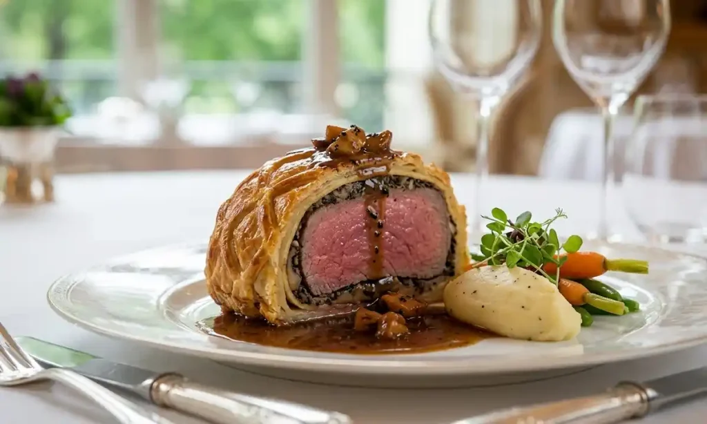 The Ritz London signature Beef Wellington with truffle