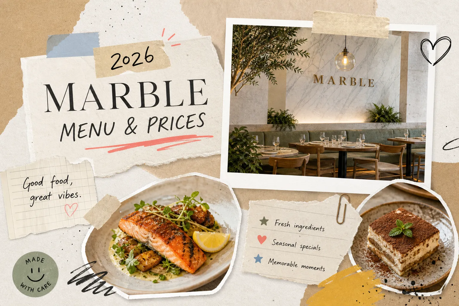 Marble Restaurant Menu 2026: Full Menu & Prices