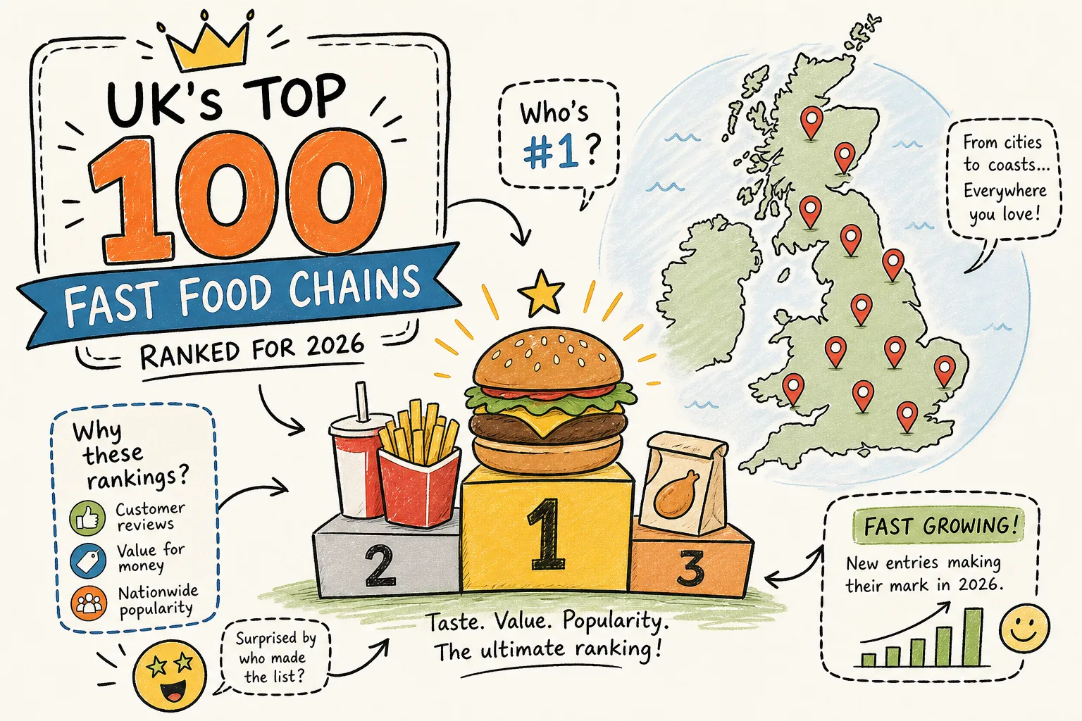 Top 100 Fast Food Chains in the UK, Ranked for 2026