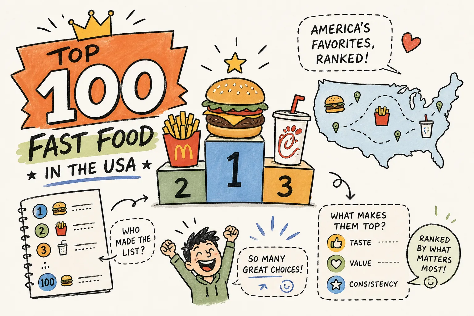 Top 100 Fast Food Restaurants in the USA Ranked